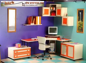 שולחן מחשב וספריה, דגם ריגושים,(309) ר.א. ריהוט rahit4u, אתר הרהיטים שלך